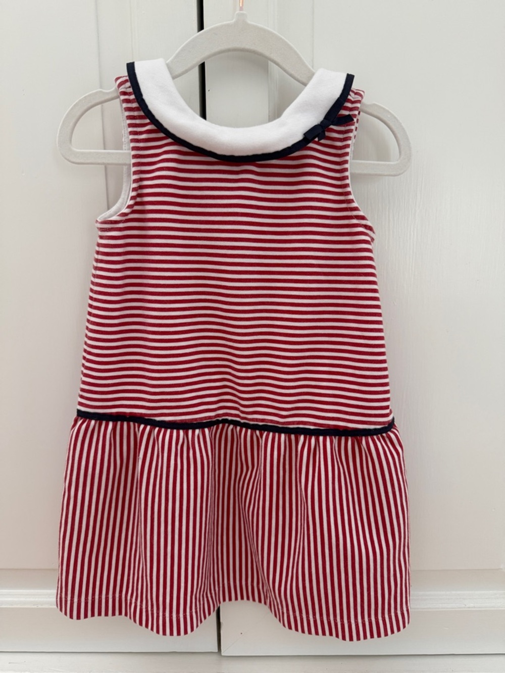 2T Summer Dress Bundle 2pc Janie & Jack Red White Blue Toddler Girl - Picture 2 of 6
